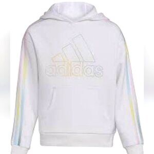 Adidas Gradient Rainbow White Pullover Girl's M